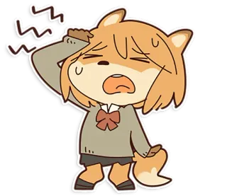 😫 6c7c5eb5 Anime, Kreskówka, Zmęczony/a, Wyczerpany/a, Chory/a, Dziewczyna anime telegram sticker