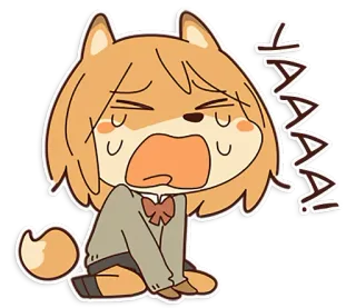😢 874d1781 JAAAA! pies, płacz, anime, naklejka, kreskówka telegram sticker