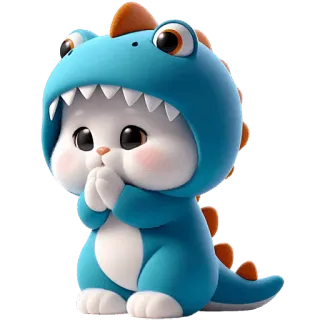 🥹 b5bcc455 cute, cartoon, animal, dinosaur, bunny, kawaii telegram sticker