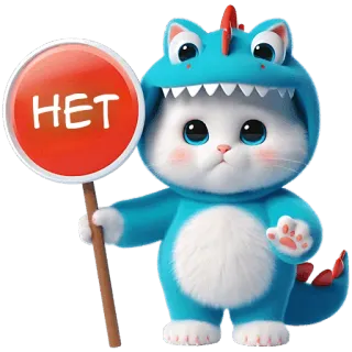 ❌ ba0e1fc7 НЕТ cat, dinosaur, нет, no, cute telegram sticker
