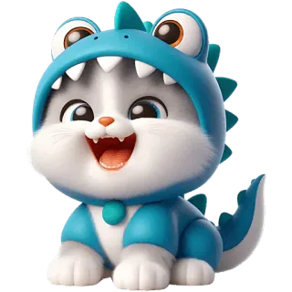 😀 cebdd185 cat, dinosaur, cute, animal, cartoon, sticker telegram sticker