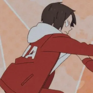 ❤️ 9b962604 1A Anime, Personagem, Vermelho, Jaqueta, Masculino telegram sticker