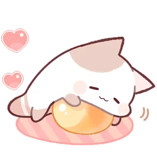 ☺️ 1aaf02ed Katze, schlafend, niedlich, Tier, Herzen, kawaii telegram sticker