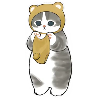 🥺 03b86c73 кот, котенок, милый, животное, медведь, костюм, каваий telegram sticker