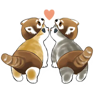 😘 0863bdef красные панды, кошки, сердце, любовь, животные, милые, поцелуй telegram sticker