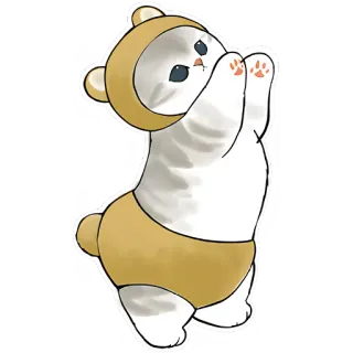 🤗 4bce6254 кот, милый, животное, котенок, костюм медведя, мультфильм telegram sticker