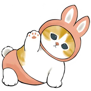👋 8a91a5c1 кот, зайчик, животное, милый, каваи, питомец, иллюстрация telegram sticker