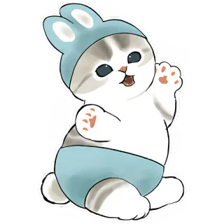 🤪 d218c361 кот, котёнок, милый, кролик, животное, питомец, мультфильм telegram sticker