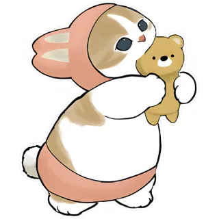 😋 d2fb4e94 кот, животное, милый, заяц, плюшевый мишка, каваий, наклейка telegram sticker