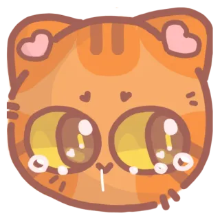 😿 396a0092 猫, 可爱, 动物, 小猫, 心, 贴纸, 卡通, 橙色 telegram sticker