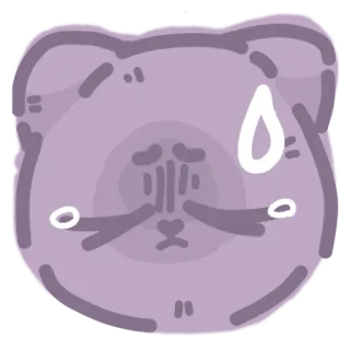 😞 8701a801 伤心, 哭泣, 沮丧, 紧张, 熊, 卡通, 汗滴, 情绪化 telegram sticker