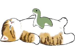 🦕 bf719258 Katze, Dinosaurier, süß, Schlaf, Tier whatsapp sticker