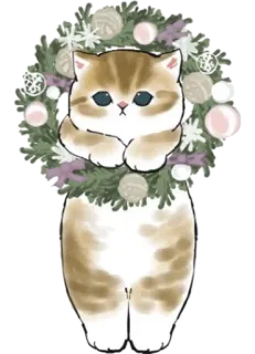 🌸 2bdfadc7 kat, kitten, kerst, krans, schattig, dier telegram sticker