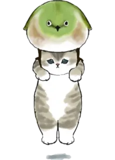 🐦 6a039826 kat, vogel, schattig, dieren, stapel telegram sticker