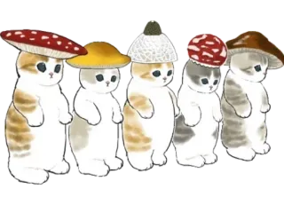 🍄 79501812 katten, paddenstoel, schattig, dieren, kittens telegram sticker