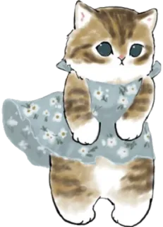 👗 e9e17cee kat, kitten, jurk, schattig, dier telegram sticker