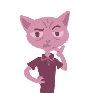 🧐 8d41f11e แมว, คิด, สับสน, สัตว์เลี้ยง, สัตว์, การ์ตูน telegram sticker