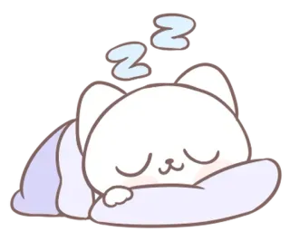 ⭐ 3e148380 gatto, sonno, dormire, animale, carino, kawaii telegram sticker