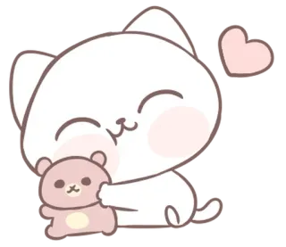 ⭐ 4a21a26a carino, gatto, orso, kawaii, animale, cuore, amore telegram sticker