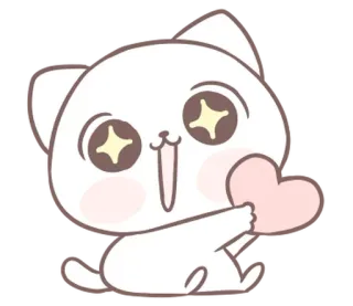 ⭐ 630efb05 gatto, cuore, carino, kawaii, animale, amore telegram sticker