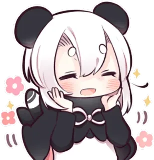 😍 aabaf4a0 Anime, Panda, Lucu, Kawaii, Stiker, Chibi telegram sticker