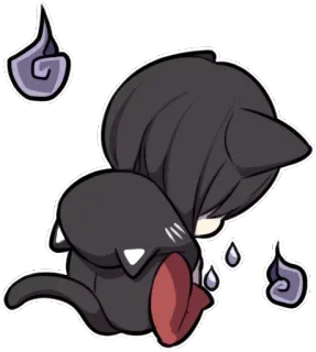 😢 f4954a36 Anime, Kucing, Sedih, Menangis, Hantu, Kawaii, Chibi, Lucu telegram sticker