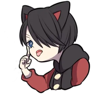 😜 fd8909ae Anime, Manga, Telinga kucing, Kawaii, Chibi telegram sticker