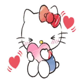 💝 86803bbd Hello Kitty hello kitty, sanrio, lindo, corazón, kawaii, gato whatsapp sticker