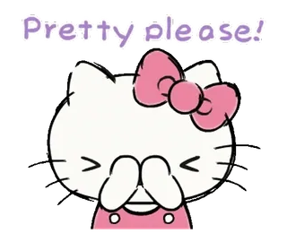 ⭐ 7e0f7537 Hello Kitty Pretty please! hello kitty, 可爱, 拜托, 恳求, 卡哇伊, 猫 telegram sticker