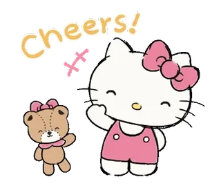 ⭐ bc56b5e7 Hello Kitty Cheers! hello kitty, 卡哇伊, 干杯, 可爱, 熊 telegram sticker
