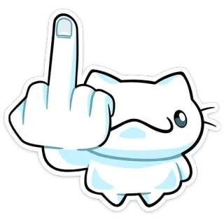 ⭐ 0e73dff2 dedo do meio, ofensivo, rude, gato, gesto, emoji, sticker whatsapp sticker