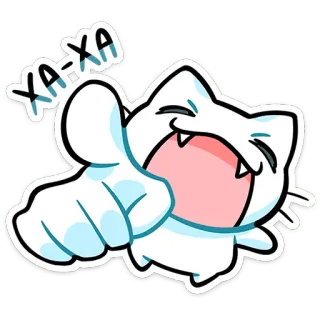 ⭐ e1d7ca8c XA-XA gato, desenho animado, engraçado, fofo, adesivo whatsapp sticker