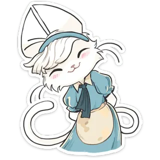 🐱 1cc096b7 кот, горничная, аниме, милый, каваий whatsapp sticker