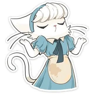🐱 37ccf7f5 кот, горничная, платье, милый, мультфильм, аниме whatsapp sticker