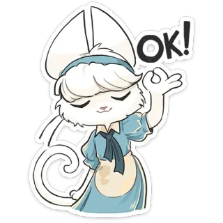 🐱 769db4bd OK! ОК, милый, животное, кошка, стикер whatsapp sticker