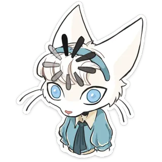 🐱 9e270c4b кот, кавай, милый, аниме, стикер, мультфильм, животное whatsapp sticker