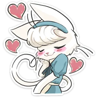 🐱 b71633b5 кот, животное, каваи, милый, наклейка, любовь, сердце, аниме whatsapp sticker