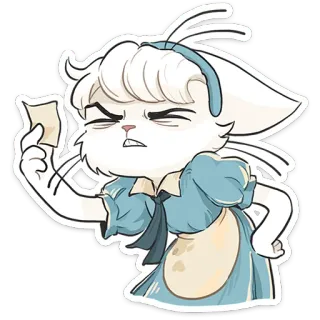❓ 0acf8136 cat, angry, maid, cartoon, sticker telegram sticker