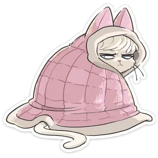 😐 9676cfab cat, animal, cute, cartoon, hoodie telegram sticker