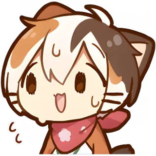 😪 6fce61b2 anime, cat, cute, sweat, excited, nervous telegram sticker