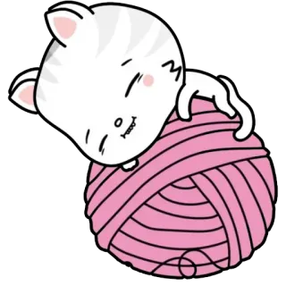 😊 6dd0a5cc gatto, gattino, lana, palla, carino, animale domestico, animale, sonno telegram sticker