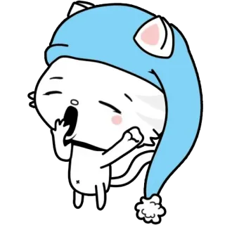 😴 b09f4ecd gatto, cartone animato, assonnato, carino, sbadiglio, animale telegram sticker