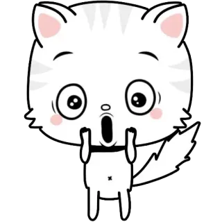 😱 bdacefeb gatto, animale, adesivo, cartone animato, scioccato, carino telegram sticker