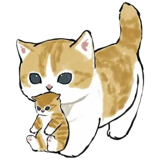 💕 0919720c kucing, anak kucing, hewan, imut, peliharaan, oranye, belang, kartun whatsapp sticker