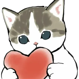 ❤️ 585e4240 kucing, anak kucing, hati, cinta, imut, hewan, hewan peliharaan, stiker whatsapp sticker