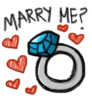 💍 42ab14aa MARRY ME? pedido de casamento, anel, corações, amor, casamento, noivado, romântico whatsapp sticker