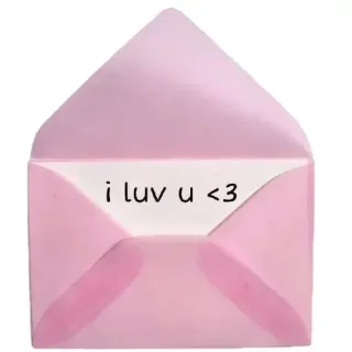 ❤ 8e474408 i luv u <3 amor, envelope, coração, mensagem, fofo, rosa whatsapp sticker