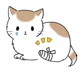 🤕 64a28e45 gatto, triste, ferito, animale, cartone animato telegram sticker