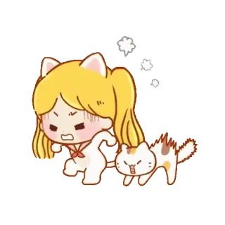 🐈 27ca5d78 chat, animé, dessin animé, en colère, frustré, animal de compagnie telegram sticker