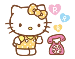 🌟 a91d8357 Hello Kitty kucing, kartun, kawaii, telepon, sanrio telegram sticker